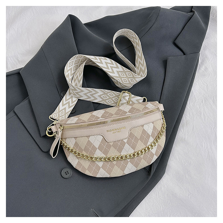 2023 New Best Selling Textured Women's Bag Trendy Fashion Plaid Chest Bag Fashionable Simple Versatile Shoulder Messenger Bag_voghion.com