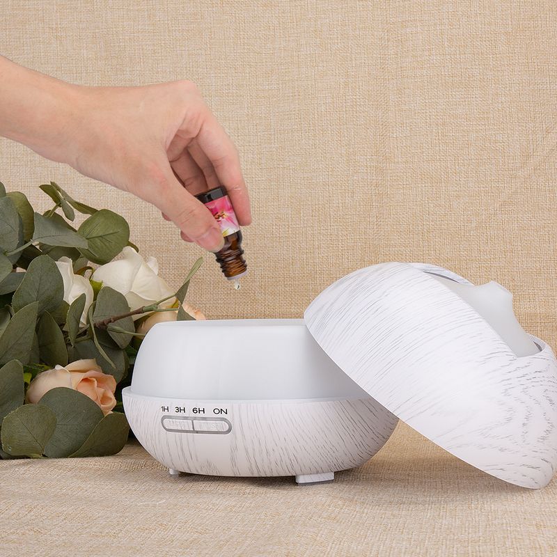 Aroma Diffuser Ultrasonic Humidifier 400ml Office Desk Aromatherapy Atomizer Colorful Wood Grain Aromatherapy Machine_voghion.com