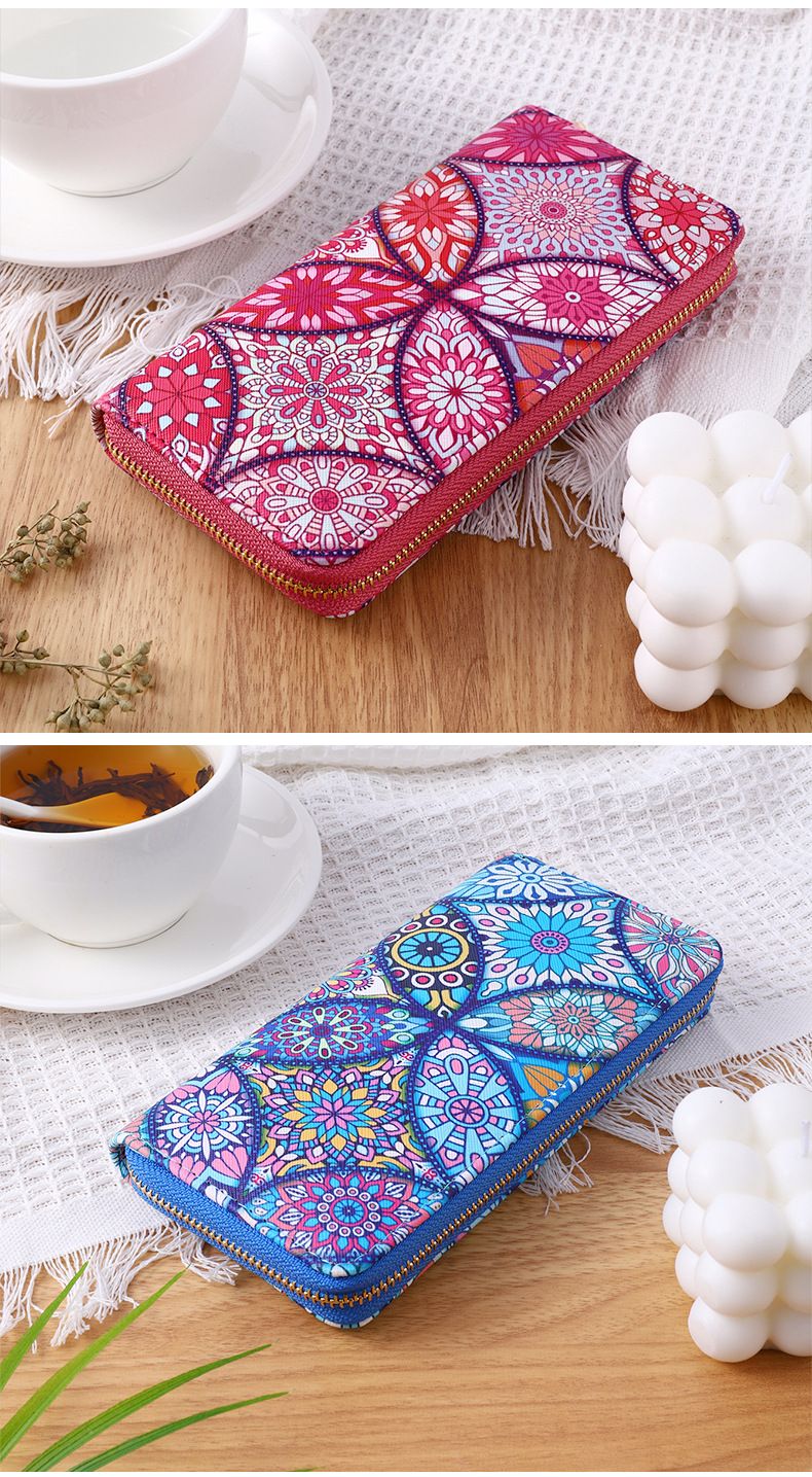 New ethnic trend flow long card bag multifunctional wallet_voghion.com