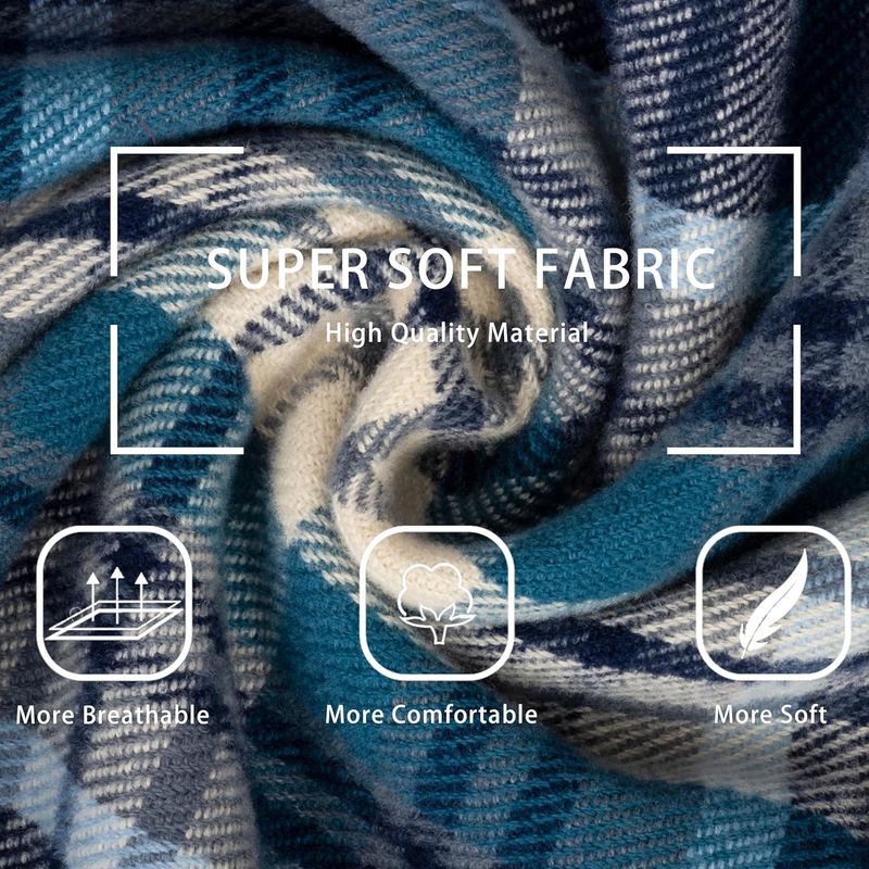 Women Men Classic-Red Black-Plaid-Winter-Scarf - Soft Warm Cold Weather Scarves With Tassels_voghion.com