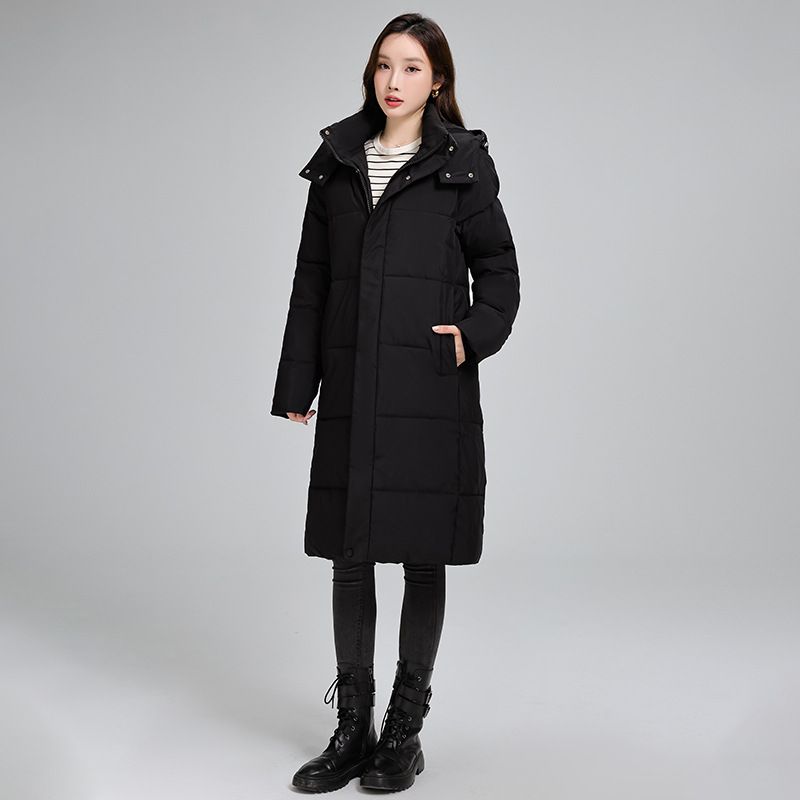Neue lockere Daunen-Winterjacke aus Baumwolle mit erweiterter Kapuze für Damen_voghion.com