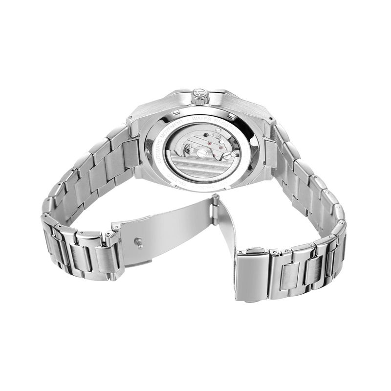Men's Automatic Mechanical Watch With Luminous Hands, Three Subdials, And Day Display - Stainless Steel Band Six Pin Week Steel Belt Mechanical Watch_voghion.com