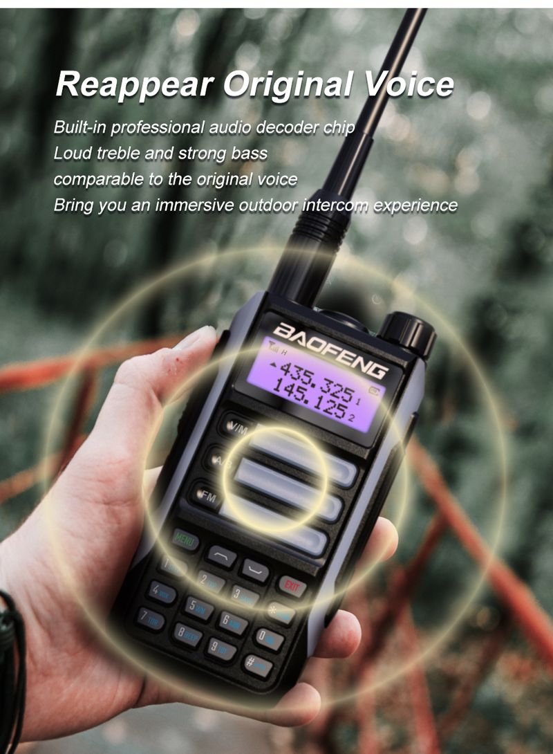 BaoFeng UV16 Walkie-Talkie Tri Band Professional Hunting Ham Waterproof Long Range Type-C Charger VHF UHF Two Way_voghion.com