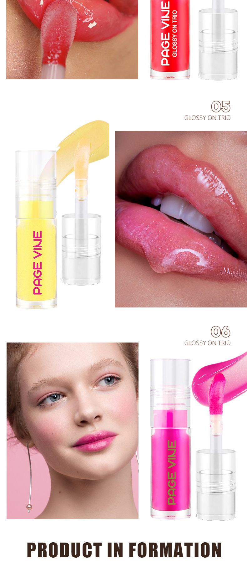 Lucidalabbra, olio per labbra, smalto per labbra trasparente, acqua leggera, specchio per labbra idratante colorato_voghion.com