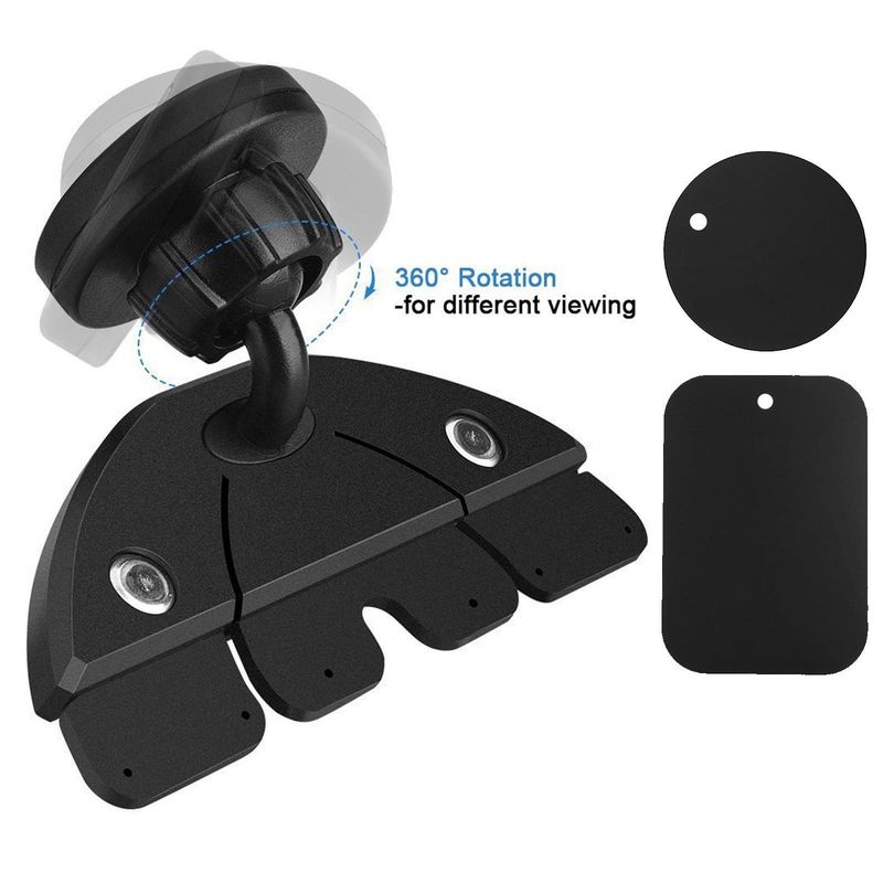 Car Mounted Mobile Phone Magnetic Bracket, Car CD Port, Magnet, Navigation Seat, Snap On Universal Base, Ball Head 17mm_voghion.com
