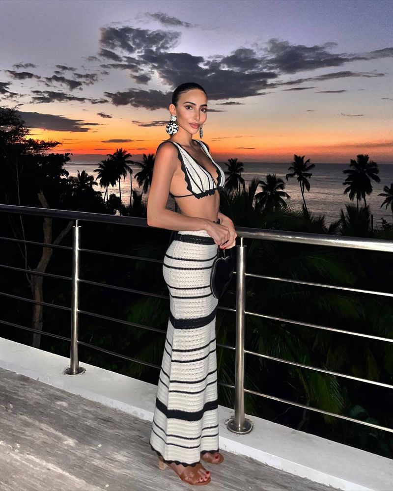 Gestreiften bikini lässig weste strapse top anzug strand böhmischen stil kontrast farbe lange_voghion.com