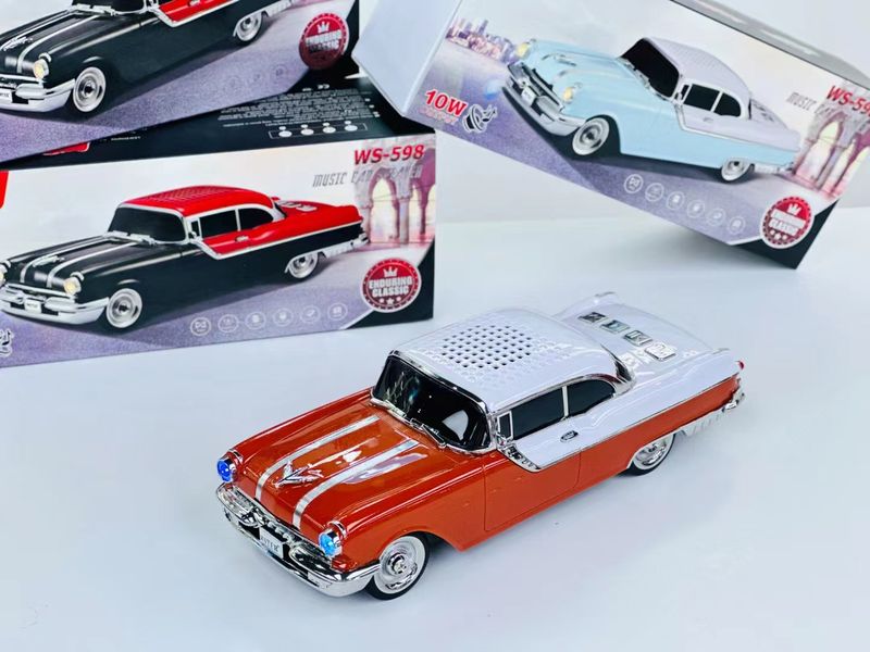 EONKO WS-598 Pontiac Car Shaped Bluetooth Speaker with TF USB FM AUX Handsfree TWS LED Light_voghion.com
