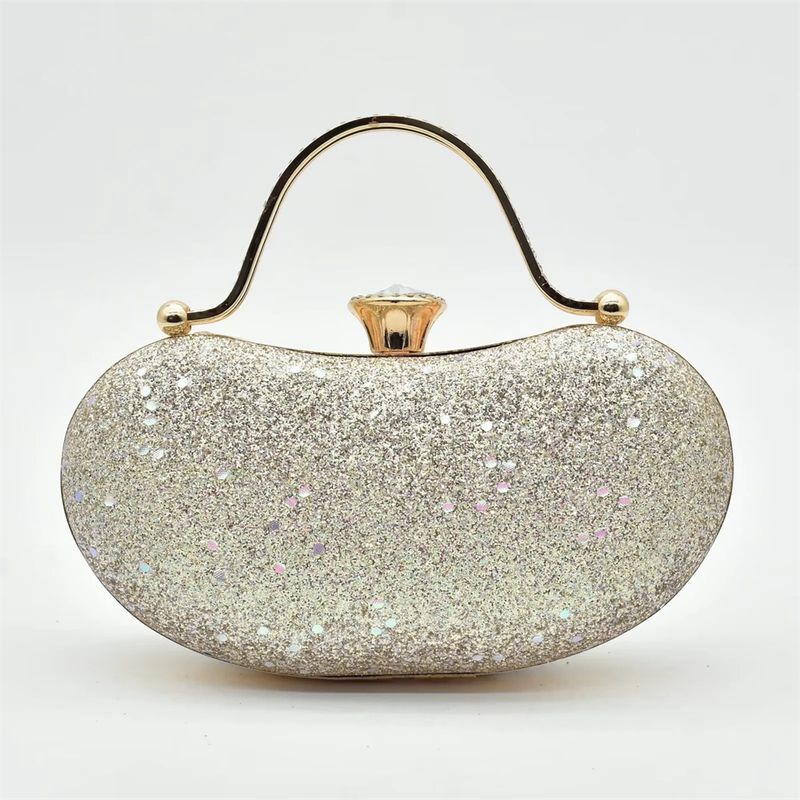 Vintage Diamant-Set klobige Sandalen mit Abendessen Tasche Set Mode Design Strass Abendtasche_voghion.com