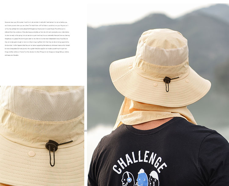 Trendy men's and women's sun hats Outdoor quick-drying sunscreen hats Fishing breathable sun hats face mask hats_voghion.com