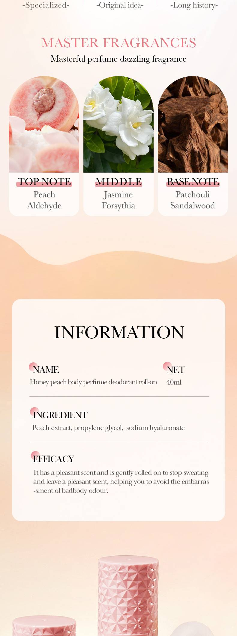 Peach white tea plant essence perfume walking bead stay fragrant body ball_voghion.com