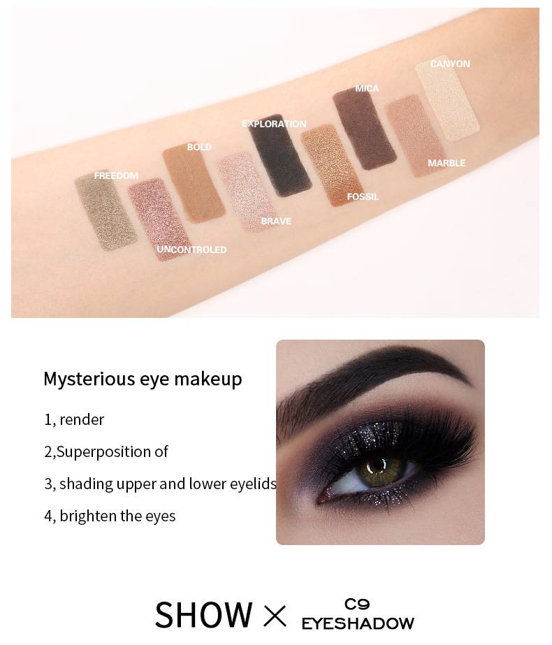 Tray za sjenila Dugotrajna mat sjenila za oči s bisernim glitterom Jesensko/zimska eksplozija Tray za sjenila_voghion.com