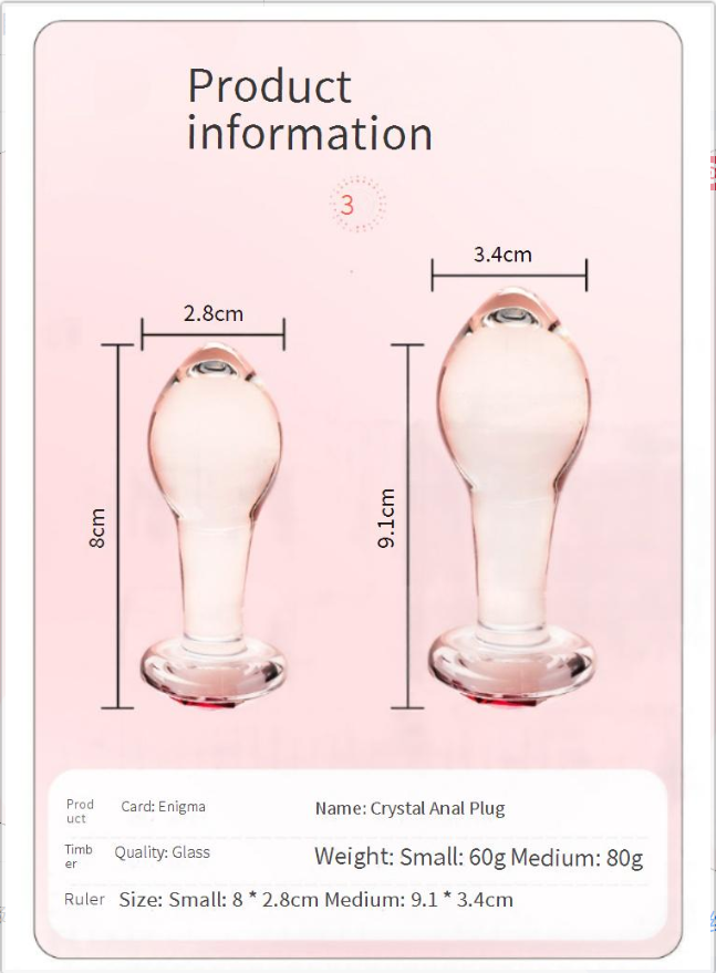 Sexuální produkty Krystalový anální kolík Anální vývoj Snadno se čistí Transparentní nováček Snadno se vkládá Sexuální hračka Produkty pro dospělé_voghion.com