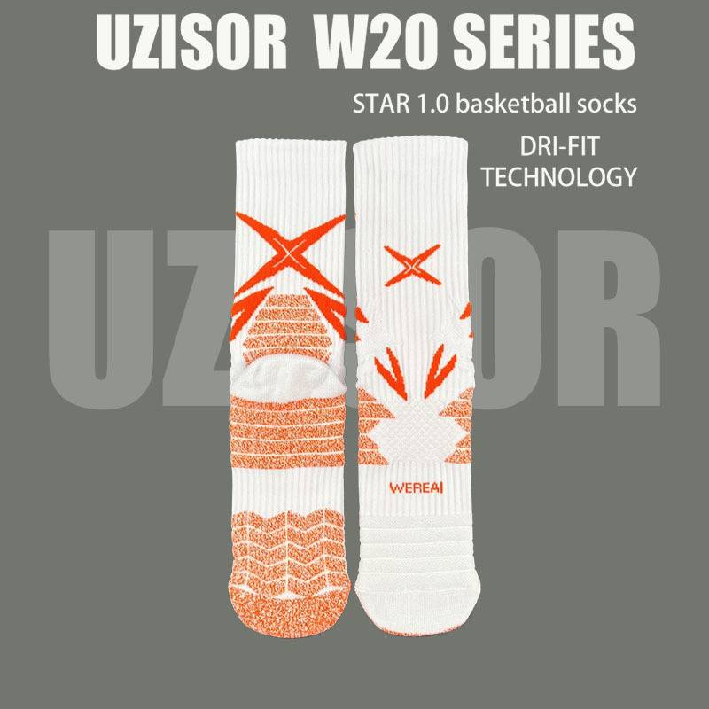 Basketballsocken Schweessofwécklung High Top Echt Kampf Professionell Handduch Buedem High Tube Elite Männer Laang Tube Sportssocken_voghion.com