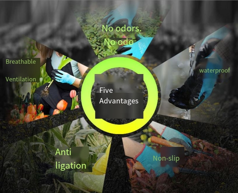 Rokavice za varstvo pri delu v vrtnarstvu in hortikulturi, dlan, potopljena v gumo, sajenje rož, morski vrt, gozdne rokavice za sajenje_voghion.com