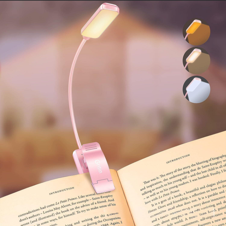 Home Furniture Hit Gritin 9 LED Rechargeable Book Light Reading Clip Light_voghion.com