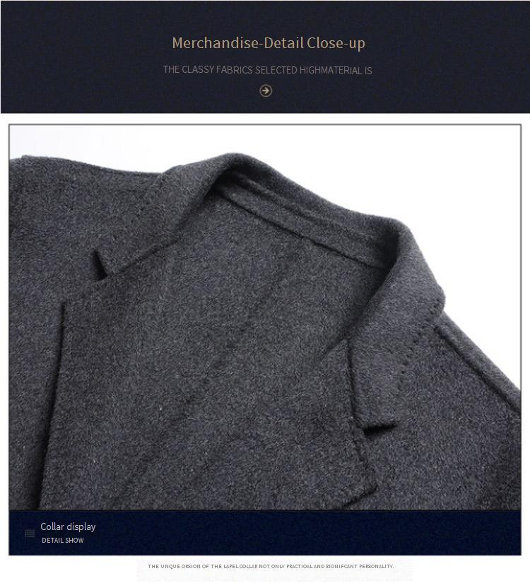 Men’s Double-Faced Wool Coat – Premium Mid-Length Trench Coat, Slim Fit Winter Overcoat In Grey/Tan/Black/Khaki_voghion.com