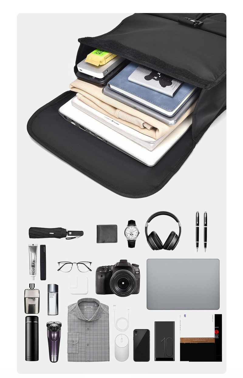 Zaino da ciclismo per pendolari, unisex, impermeabile, espandibile, 20-35L, multitasche, per pendolari e viaggiatori, con resistente tessuto in tela_voghion.com