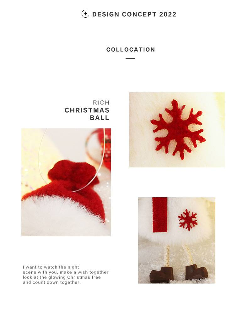 Weihnachtsdekorationsset – süßer Schneemann, Weihnachtsmann und Engelspuppen, handgefertigter Baumschmuck für die Feiertagsdekoration_voghion.com