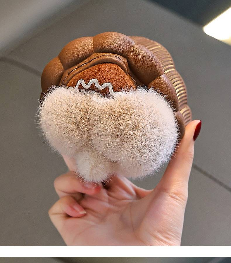 Unisex Kinder Winterstiefeletten mit Plüschfutter - Rutschfeste Hausschuhe für drinnen und draußen mit Fersenabdeckung Modetrends_voghion.com