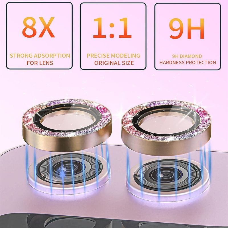 Bling Tiny Diamond Alloy Camera HD Glass Protector For Samsung Galaxy Z Flip 6 Flip 5 5G Glitter Metal Lens Ring Cap Locator_voghion.com