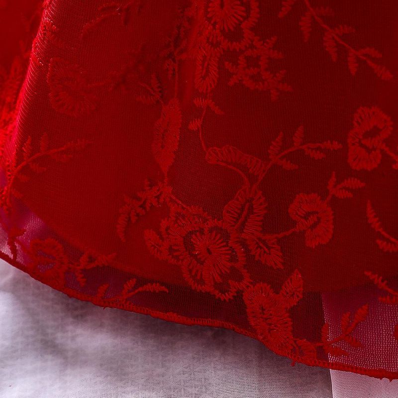 Abito da festa di compleanno per bambina (70-90 cm) | Abito senza maniche in pizzo e cuffia per occasioni speciali_voghion.com