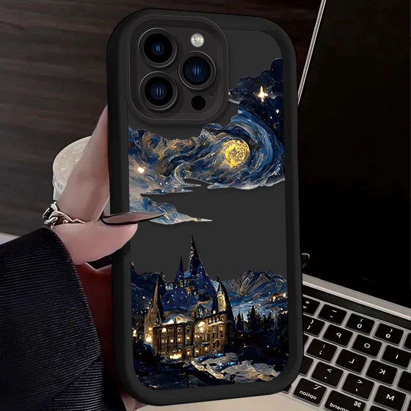 Compatible con I16 15 14 13 12 11 PRO MAX XR XS X 8 7 6 6S PLUS Carcasa de protección completa Creative Starlight Castle Case_voghion.com