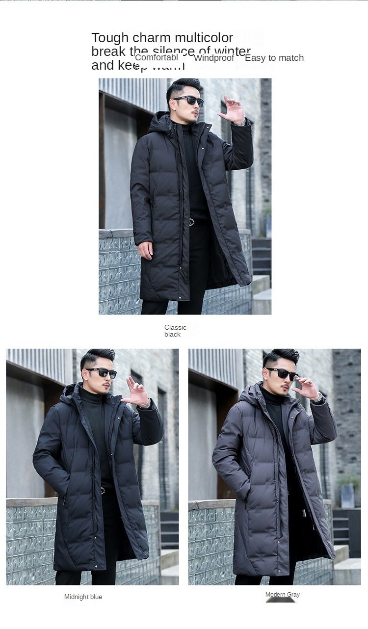 Chaqueta larga con capucha de alta calidad, holgada, de pato blanco, gruesa y cálida, para invierno, para hombre, abrigo de nieve, 2025_voghion.com