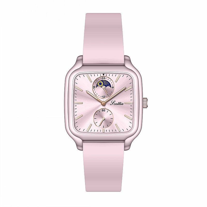 Shigaodi Fashionable Large Dial Temperament Women's Female Personality Dominant Neutral Silicone Strap Square Student_voghion.com