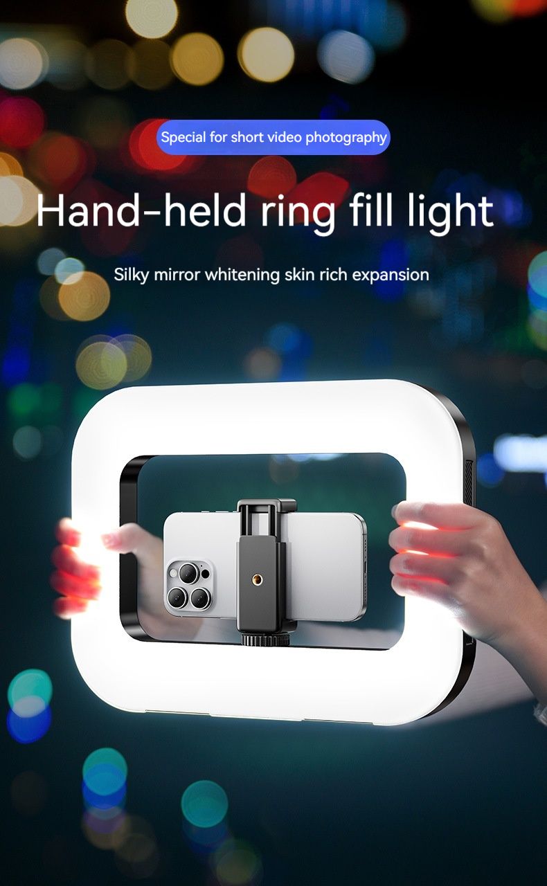 3-Color Dimming, Ring Rabbit Cage Fill Live Broadcast Photography Light With Bluetooth Selfie Reverse Charging_voghion.com