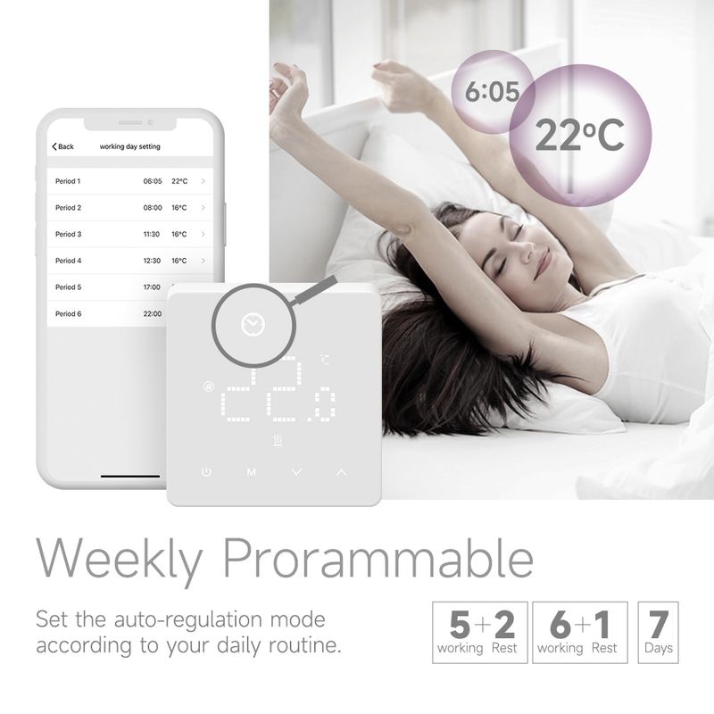 Thermostat WIFI Beok Tuya Smart Home Chauffage électrique Chaudière à gaz Chaudière à gaz Contrôleur de température LED numérique Alice_voghion.com