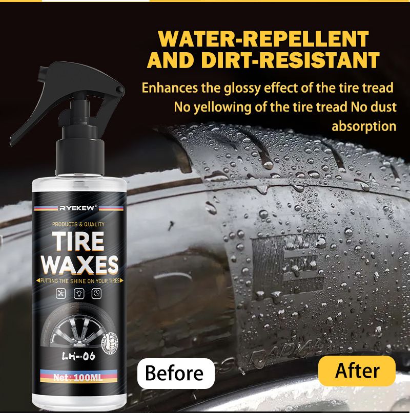 Ryekew Car Shine Agent Stain Remover Dustproof Cleaner Blackening Anti-Aging Tire Maintenance Paste Coating_voghion.com