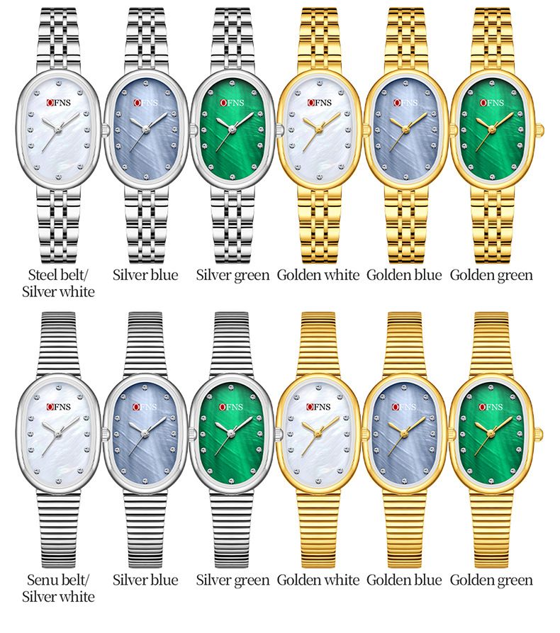 Elegante orologio al quarzo da donna con dettagli in diamanti, quadrante ovale impermeabile ed elegante per abbigliamento casual. Orologio al quarzo impermeabile Caibei, orologio da donna di alta gamma._voghion.com