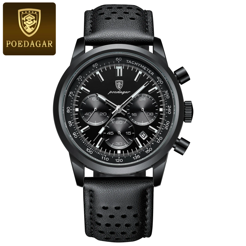 Reloj para hombre, cronógrafo resistente al agua, reloj de pulsera con fecha luminosa para hombre, relojes de cuero de cuarzo para hombre_voghion.com