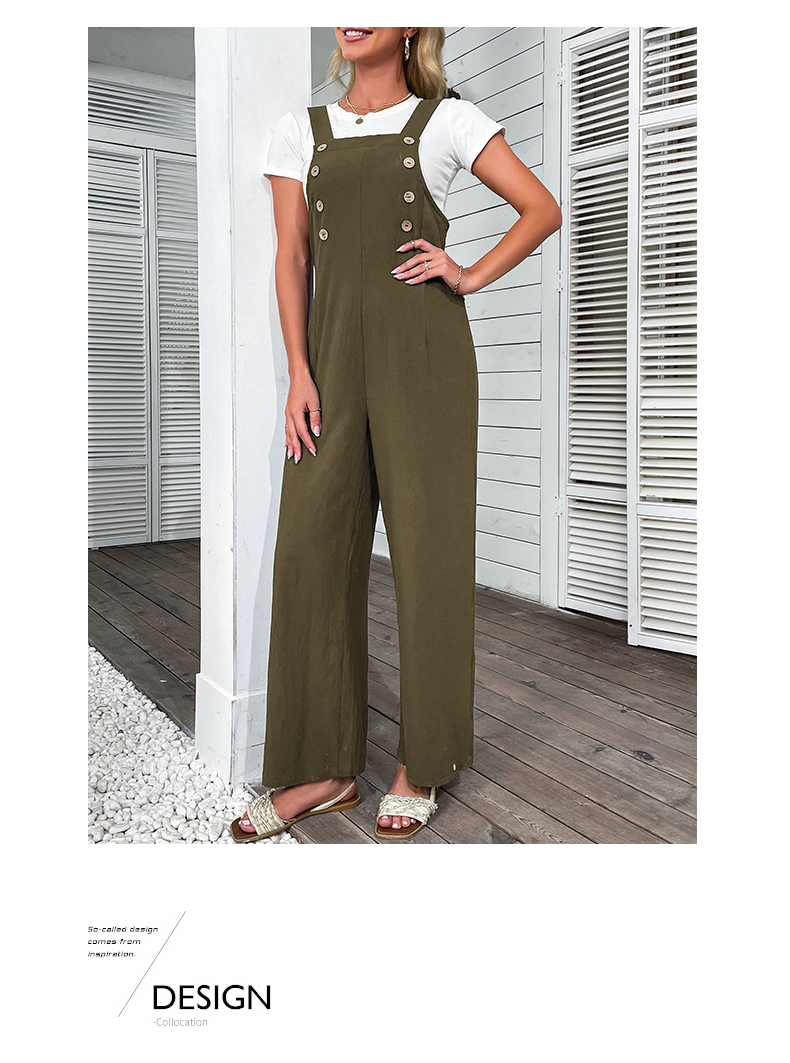 Solid Color Casual Straight Trousers Overalls_voghion.com