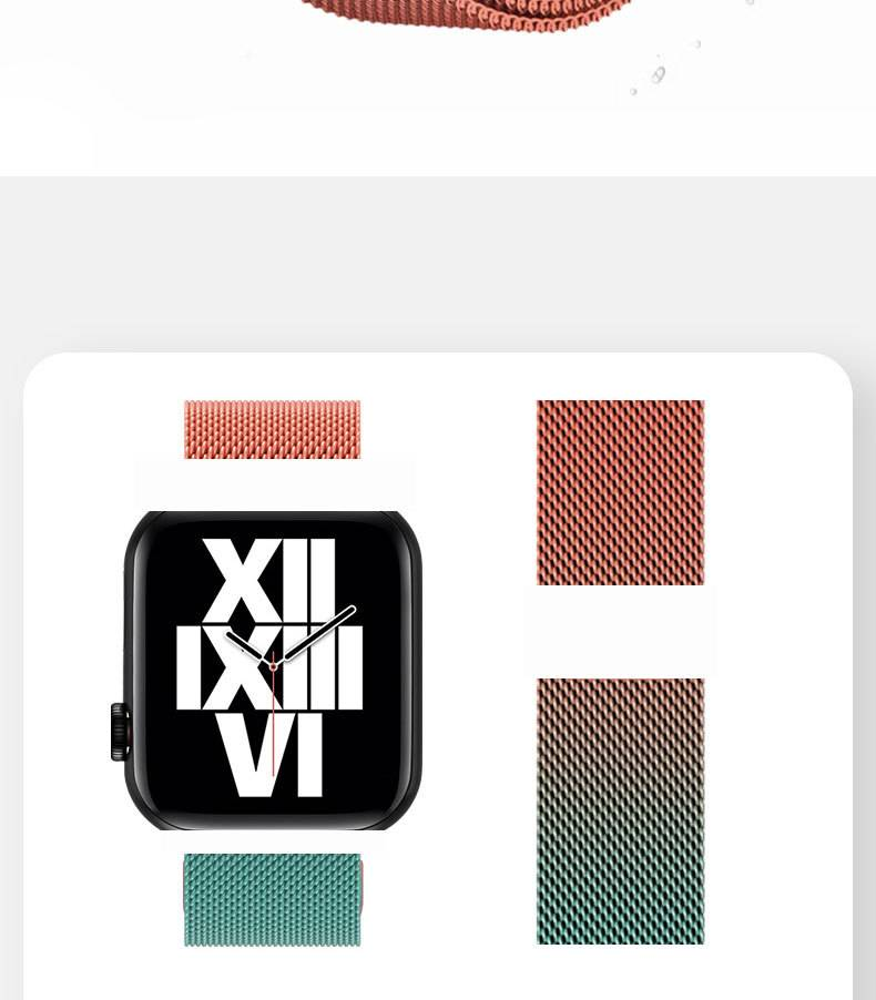 A-apple watchapple watch Milanese iwatch1-9 nesil SE paslanmaz çelik manyetik degrade renkli tokalı kayış için uygundur_voghion.com
