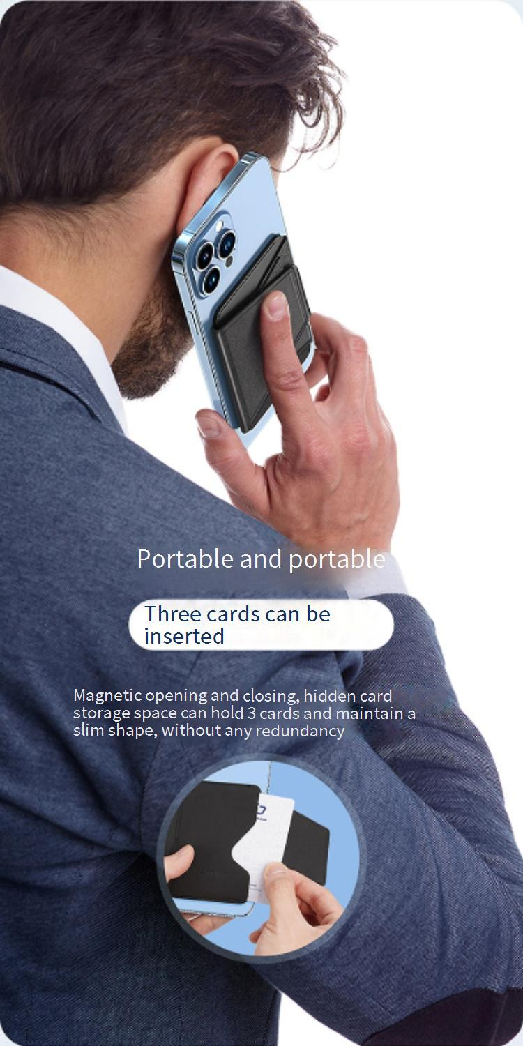 Supporti e supporti per telefono applicabili a Porta carte magnetico Porta iPhone Porta carte universale pieghevole in pelle Porta carte_voghion.com