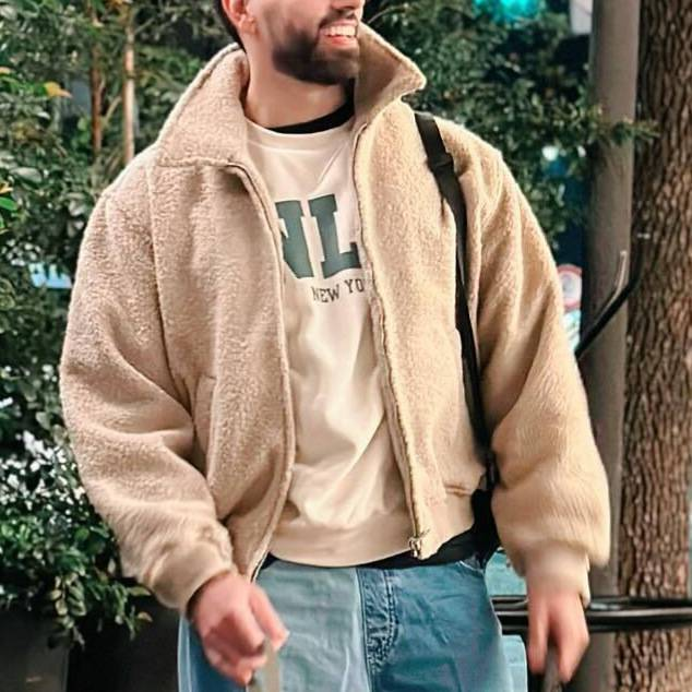 Giacca invernale da uomo foderata in pile - Cappotto casual comodo e antivento con fodera in sherpa, capospalla con cerniera dalla vestibilità comoda per il freddo (cachi, S-XXXL)_voghion.com