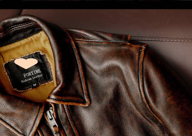 Herenkleding leren jas met revers en grote maten leren jas, verweerde jas, retro motorjas_voghion.com