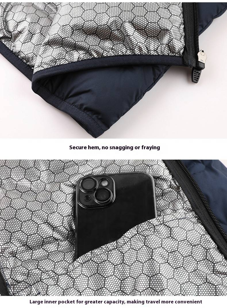 Men's Lightweight Down Jacket With Graphene Technology 650 Fill Power White Duck Down Waterproof Winter Coat Slim Fit Stand Collar Casual Outerwear_voghion.com