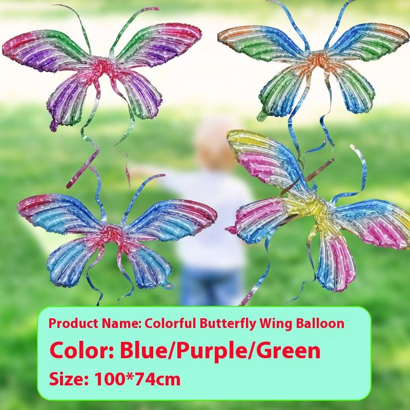 Palloncini a forma di ali di farfalla - Ali gonfiabili grandi e piccole in lamina per feste, design ispirati a Disney - Colori vivaci, compatibili con luci LED_voghion.com