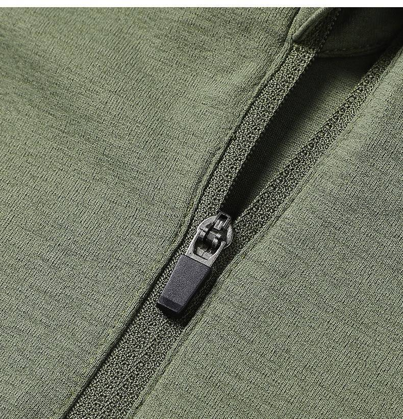 Men's Quick-dry Long Sleeve Half-zip T-shirt For Outdoor Sports, Running, Cycling & Gym Training – Lightweight & Breathable_voghion.com