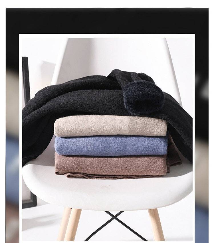 Men's Winter Thermal Fleece Knit Sweater - Semi-Turtle Neck Warm Base Layer, Solid Color Casual Pullover For Cold Weather_voghion.com