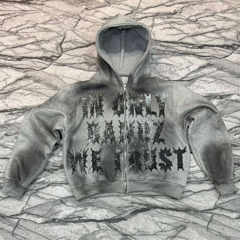 Punk Streetwear Kapuzenpullover mit Reißverschluss – Unisex Oversize-Jacke mit Y2K-Retro-Print für Damen und Herren_voghion.com