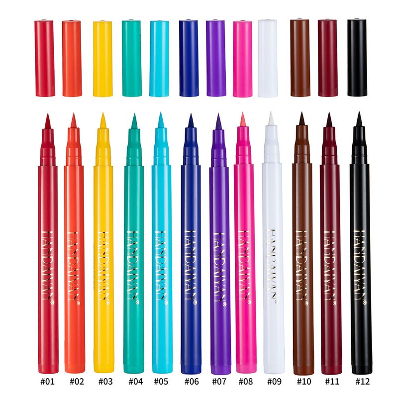 esplosivo handaiyan12 colore opaco asciugatura rapida non facile da sbiadire eyeliner colorato set trucco performance_voghion.com