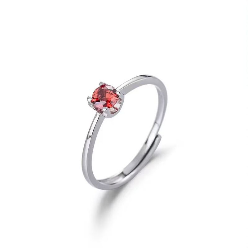 S Pure Exquisite And Compact Square Sugar Garnet With Feminine Temperament, Niche Design, Popular Ring Silver Jewelry_voghion.com