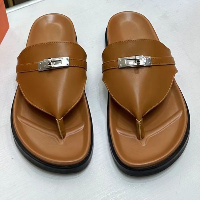High Version Kelly Buckle Onkel Flip-Flops Damen 2025 Sommer Zehensteg Casual Vielseitige Sandalen_voghion.com