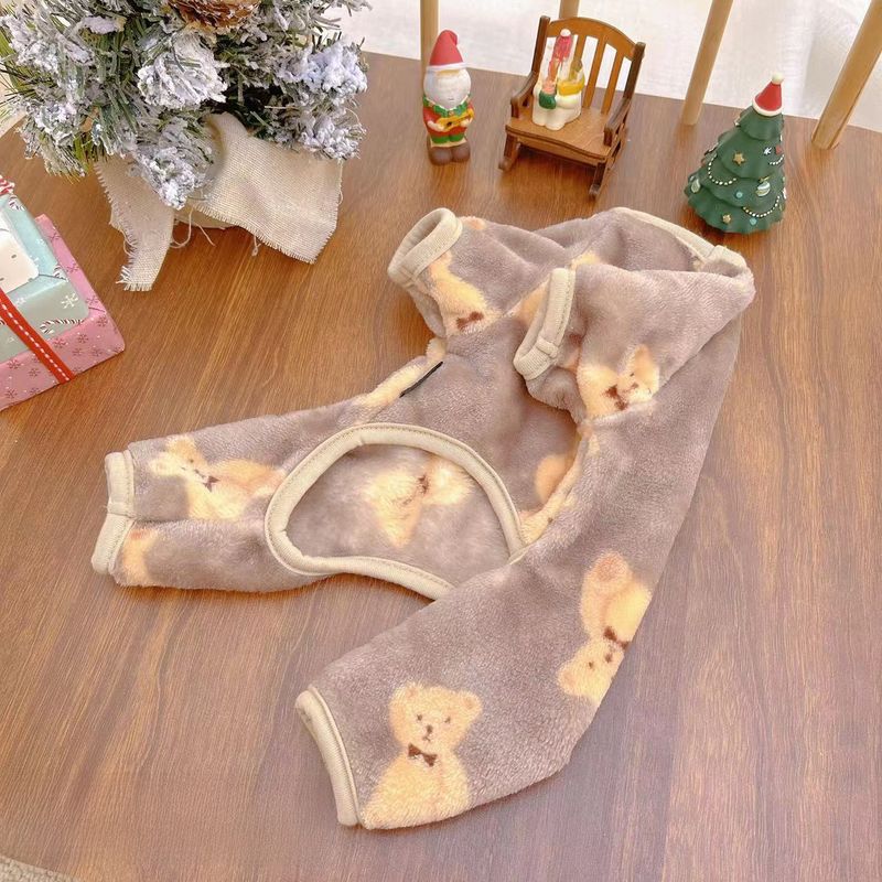Haustierkleidung für Hunde und Katzen, Herbst und Winter, doppelseitiger Samt, warme Heimkleidung für vierbeinige Hunde, Teddybär, kleine und mittelgroße Hundekleidung_voghion.com