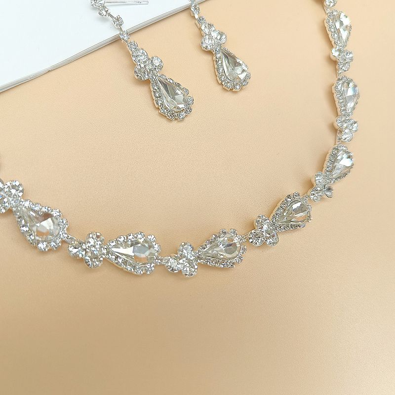 Set di gioielli da donna in argento sterling - Collana, orecchini e bracciale con cristalli scintillanti (set regalo da 3 pezzi)_voghion.com