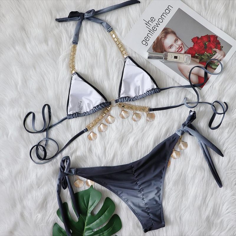 Maillot de bain fendu pour femmes, maillot de bain de luxe en cristal et diamants, coque de bikini_voghion.com