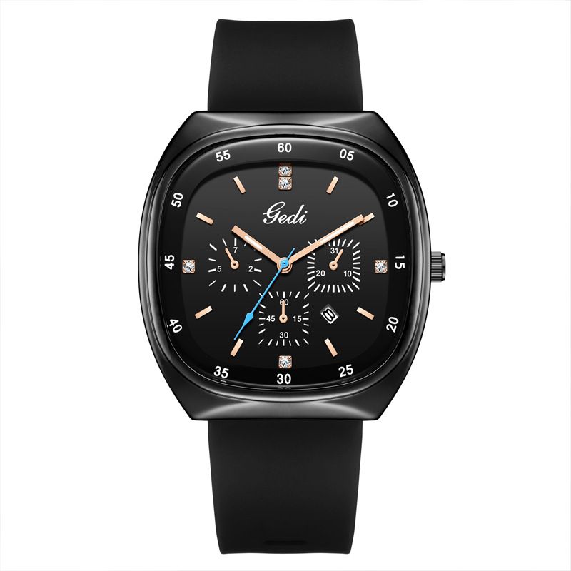 Gordie Niche Large Student High-Value Oval Dial Silicone Women's Light Waterproof Calendar Watch_voghion.com